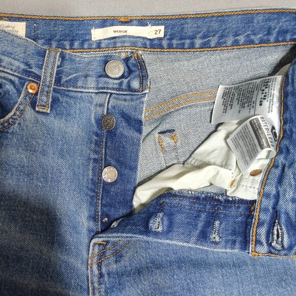 Levi's Wedgie jeans women's size W27 denim blue colour high-rise classic denim - Picture 10 of 16